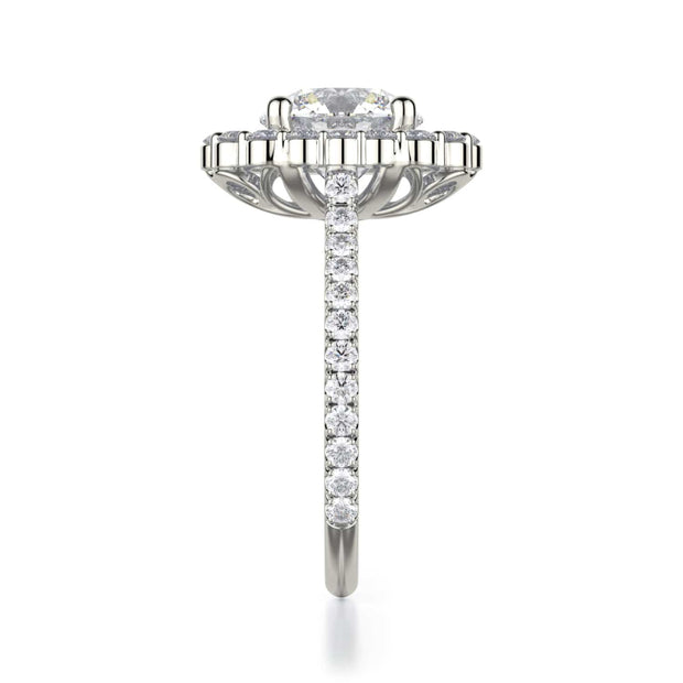 MICHAEL M Engagement Rings DEFINED R739 Brilliant Round with a Graduated Halo