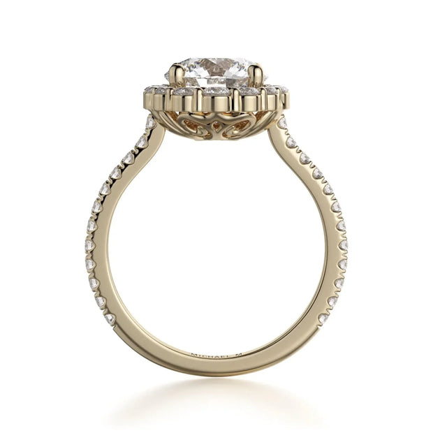 MICHAEL M Engagement Rings DEFINED R739 Brilliant Round with a Graduated Halo