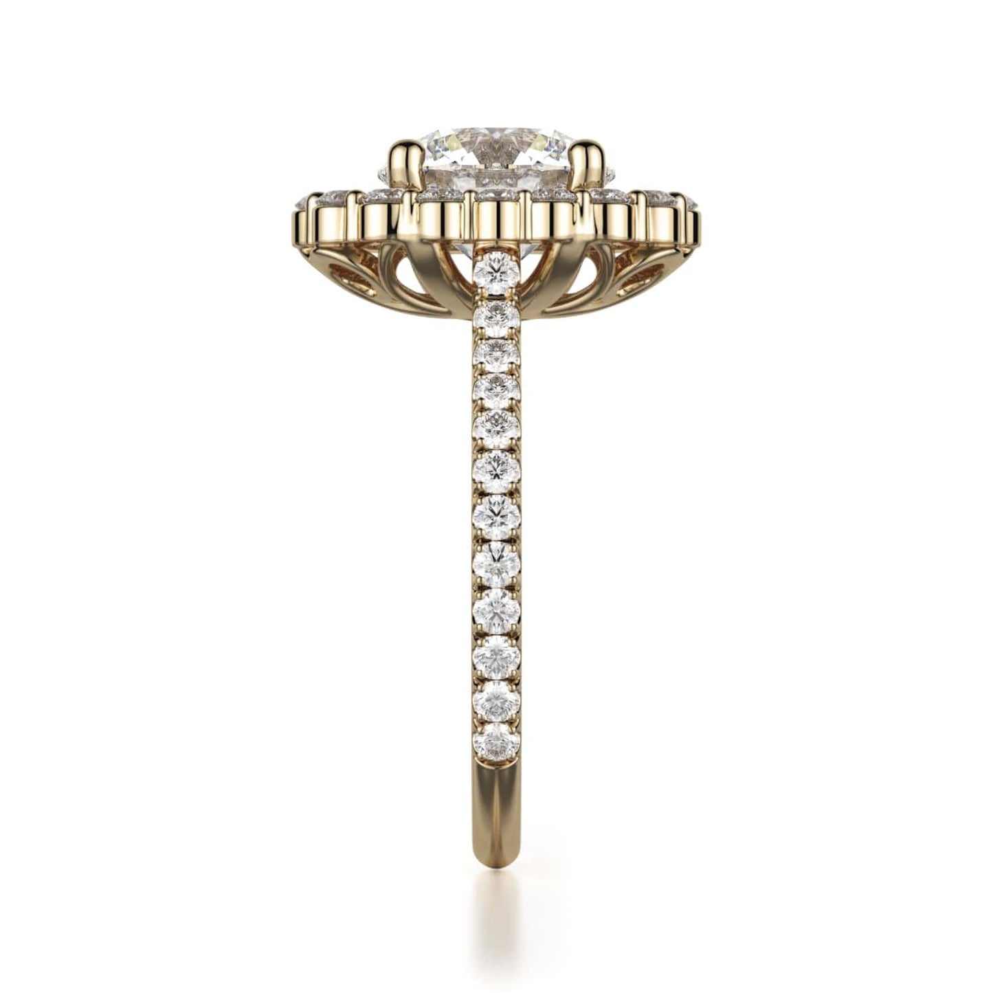 MICHAEL M Engagement Rings DEFINED R739 Brilliant Round with a Graduated Halo