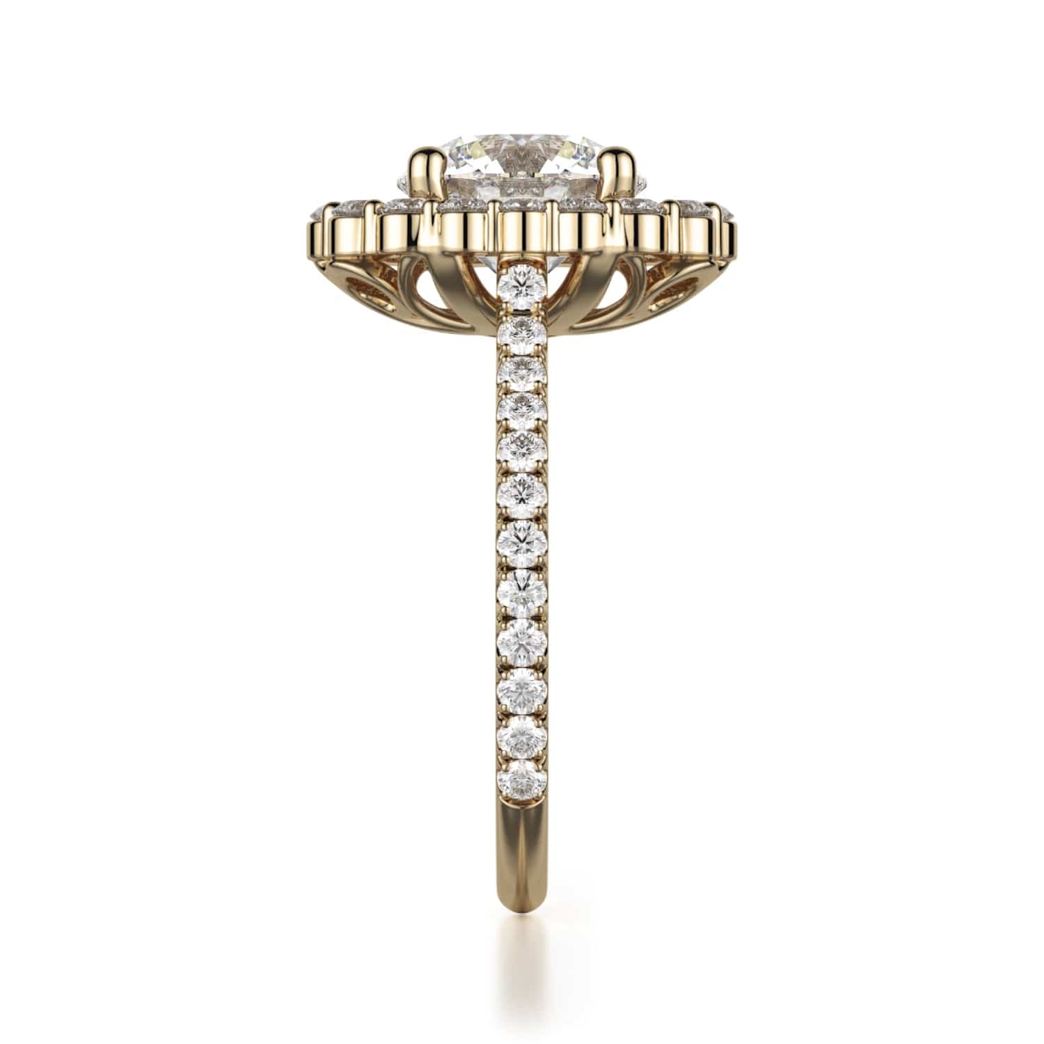MICHAEL M Engagement Rings DEFINED R739 Brilliant Round with a Graduated Halo