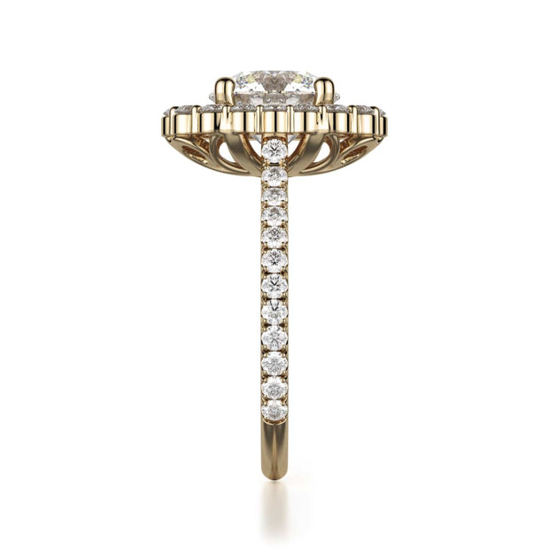 MICHAEL M Engagement Rings DEFINED R739 Brilliant Round with a Graduated Halo