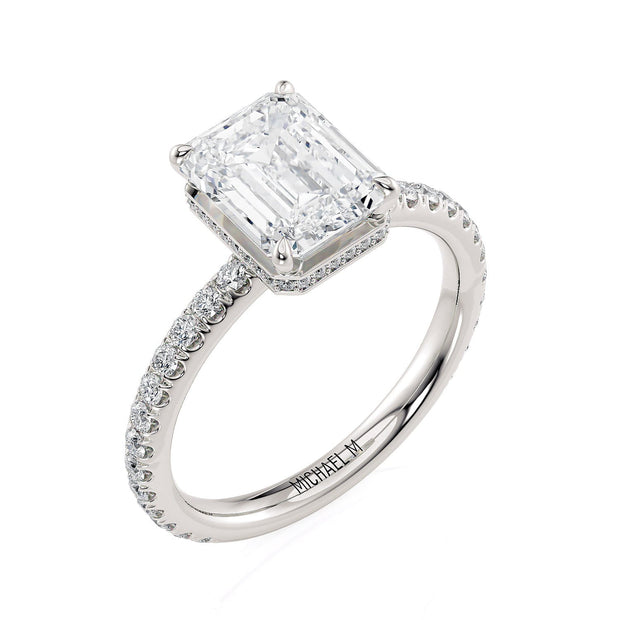 MICHAEL M Engagement Rings Platinum CROWN R715-2 Emerald R715-2EMP