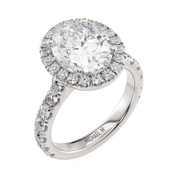 MICHAEL M Engagement Rings Platinum Europa R320L-3-OV R320L-3-OV-PT