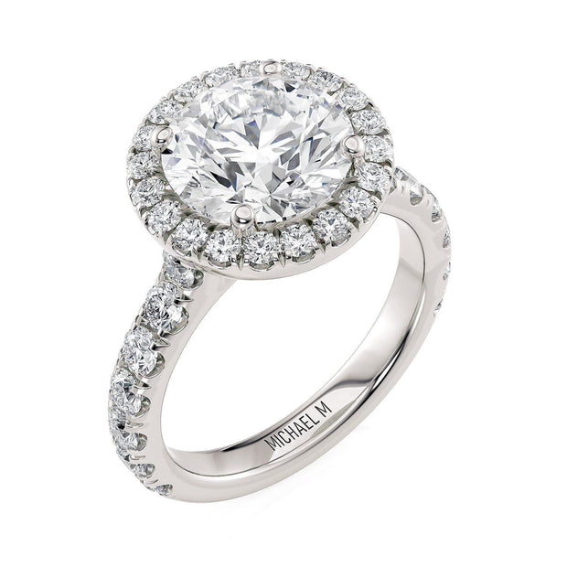 MICHAEL M Engagement Rings Platinum Europa R320L-3 Round R320L-3P