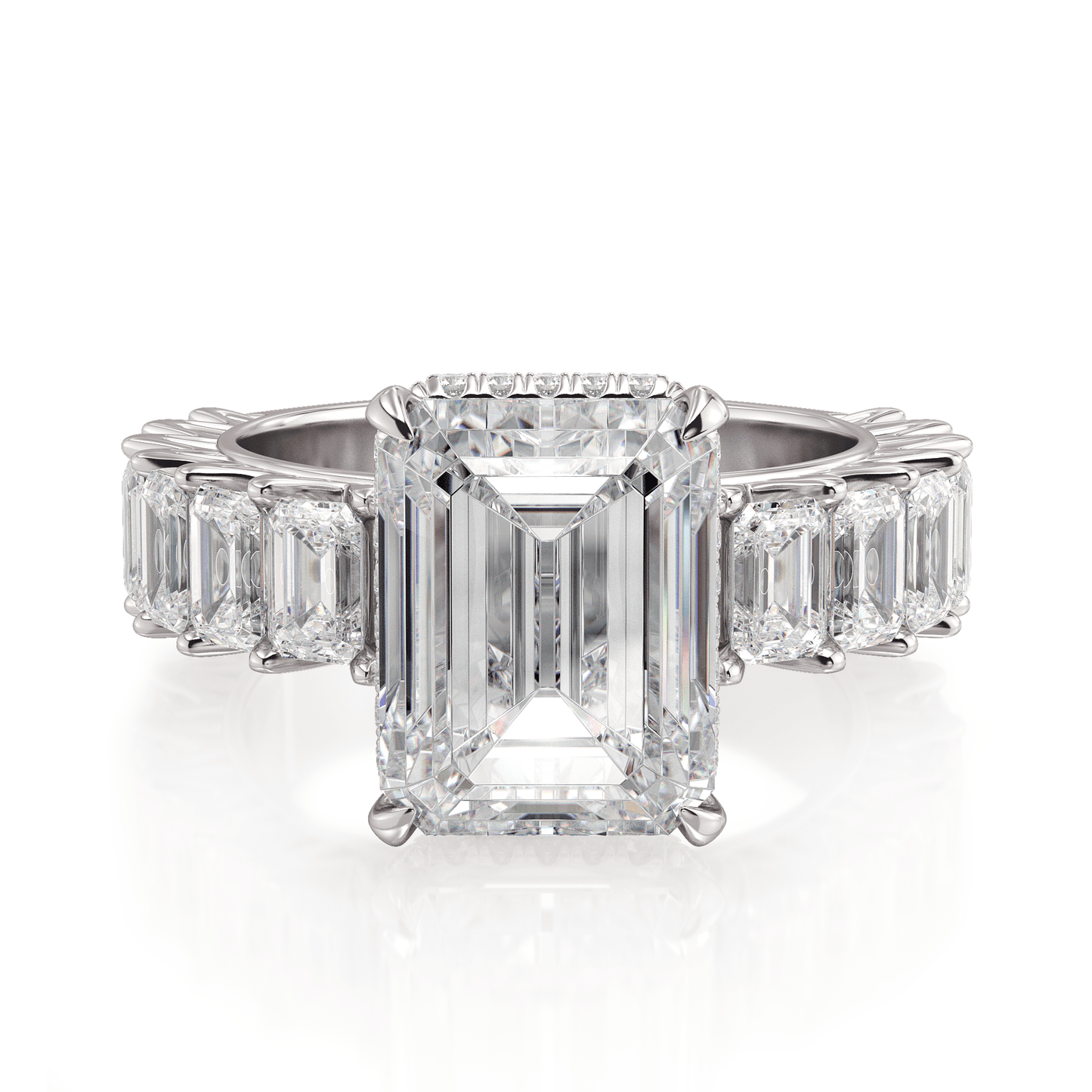MICHAEL M Engagement Rings Platinum Meksian R904-3 Emerald