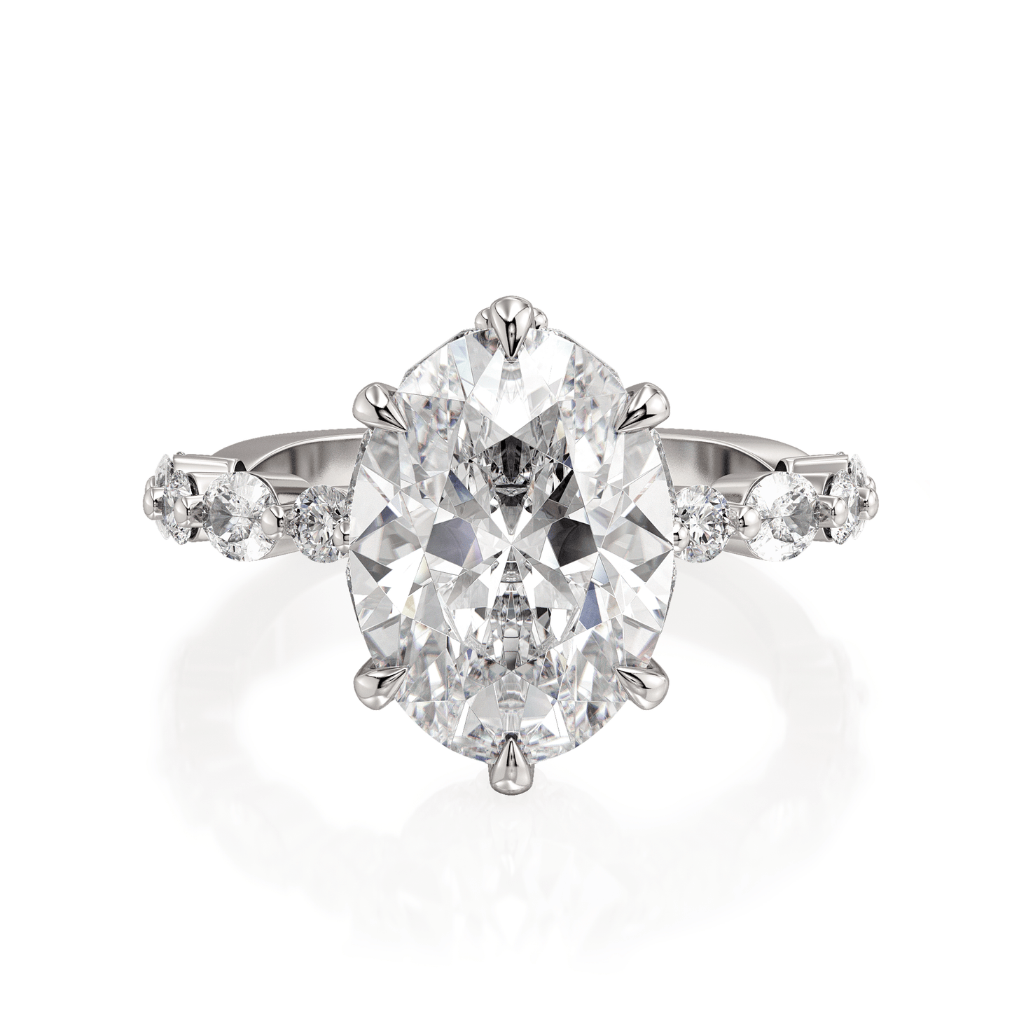 MICHAEL M Engagement Rings Platinum Monarch R837-3 Oval R837-3-OV-PL