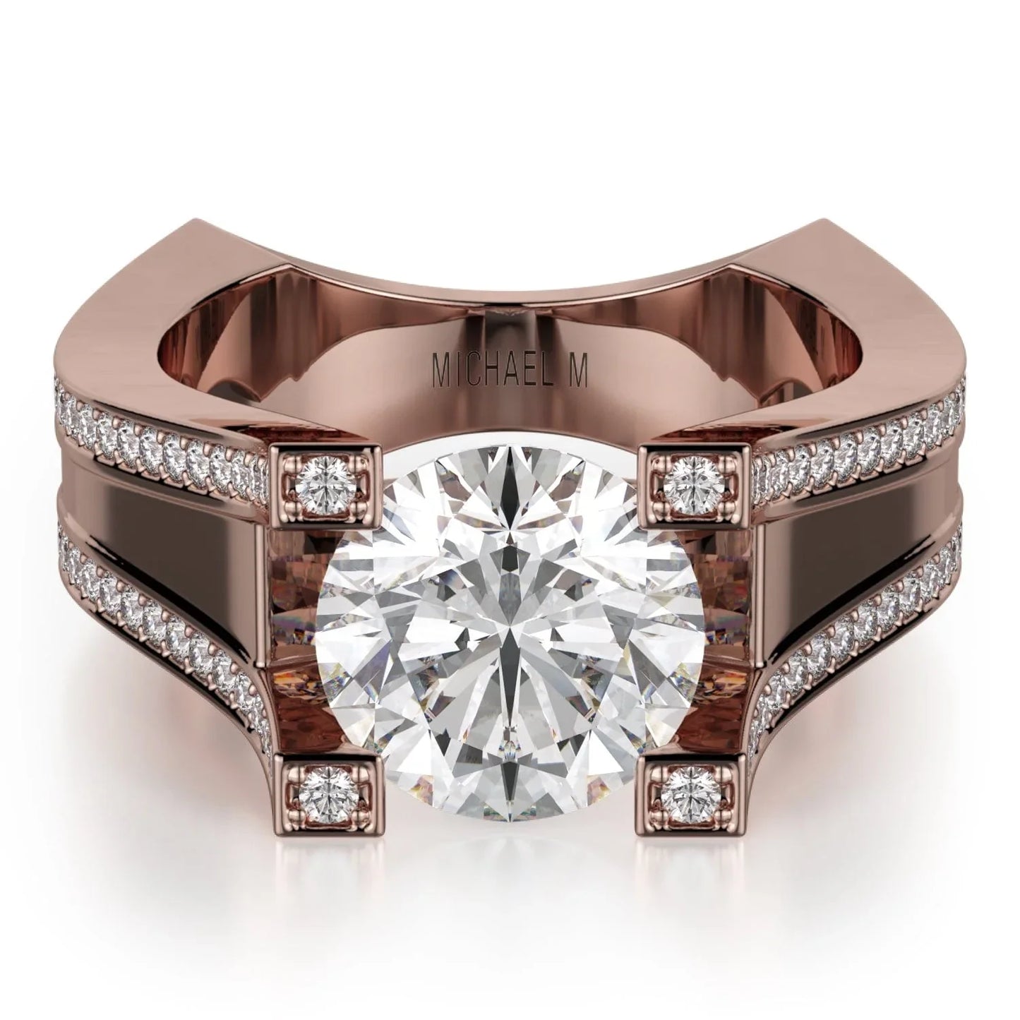 MICHAEL M Engagement Rings Rose Gold Strada R757-2 R757-2RG