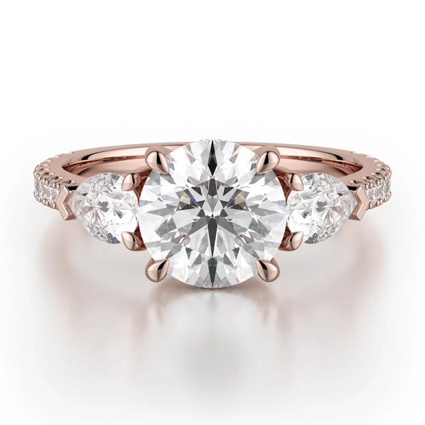 MICHAEL M Engagement Rings Rose Gold Trinity R758-2 R758-2RG