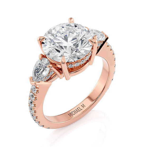 MICHAEL M Engagement Rings Rose Gold Trinity R758-3