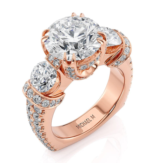 MICHAEL M Engagement Rings Rose Gold Trinity R770-3