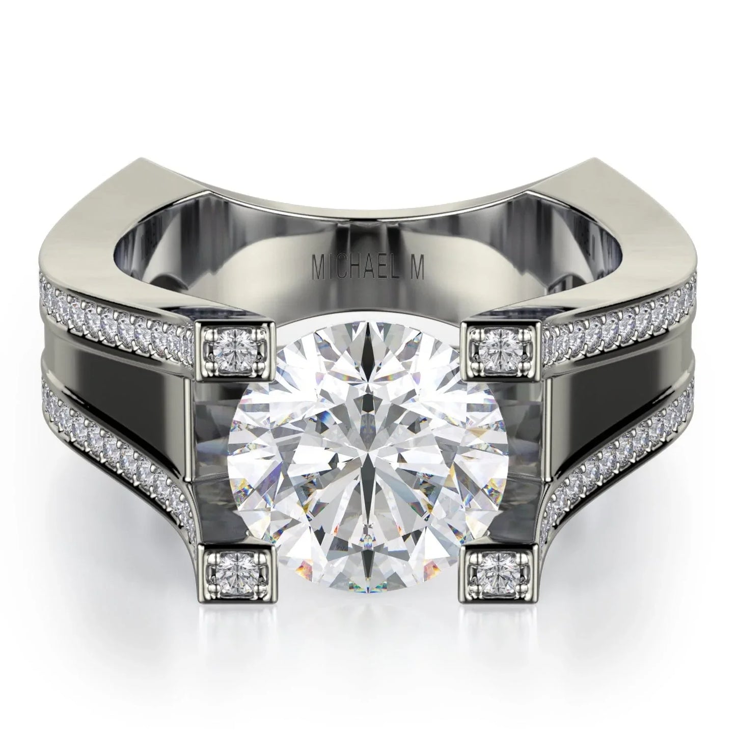 MICHAEL M Engagement Rings White Gold Strada R757-2 R757-2WG