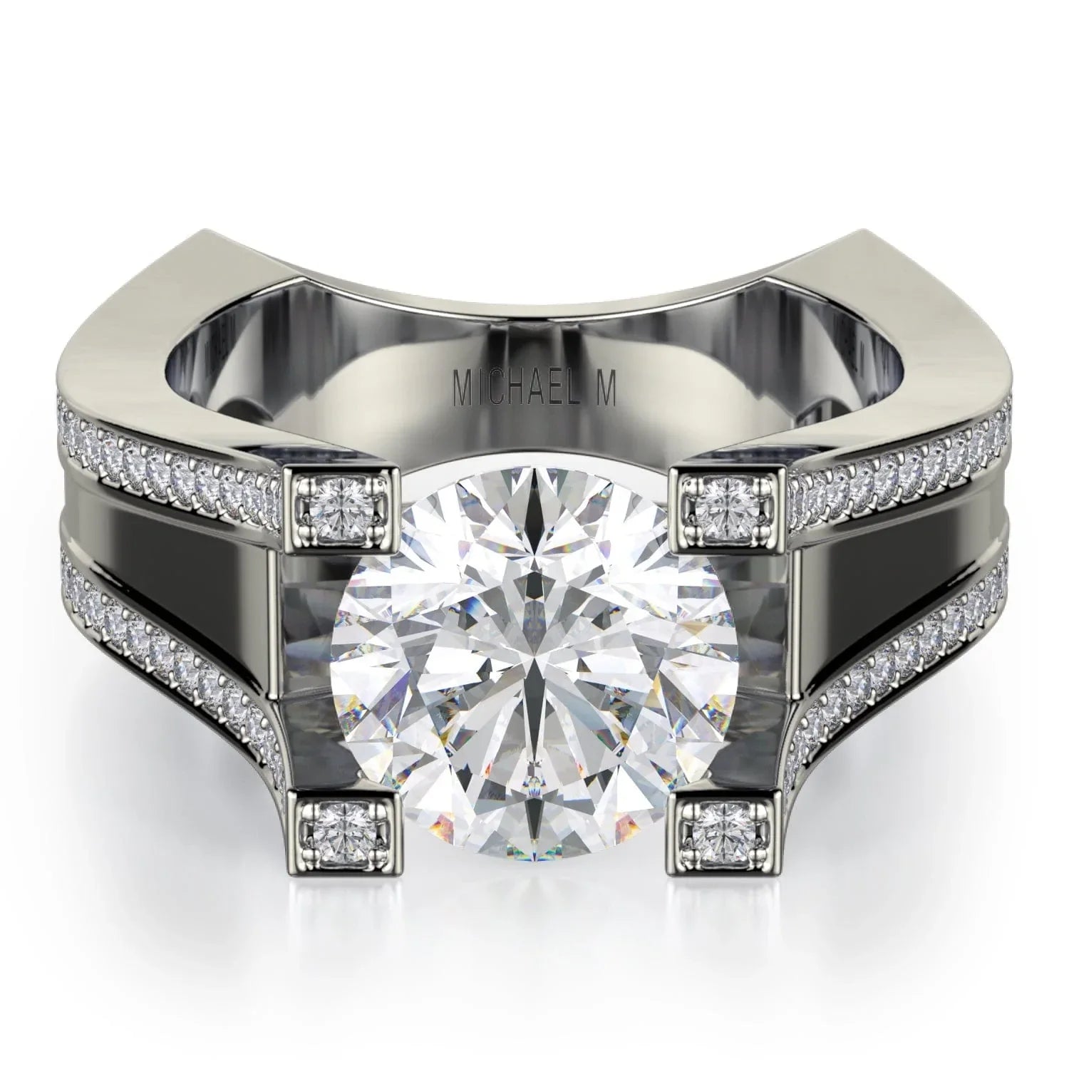 MICHAEL M Engagement Rings White Gold Strada R757-2 R757-2WG