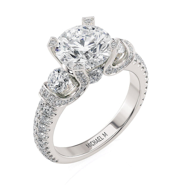 MICHAEL M Engagement Rings White Gold Trinity R471-2