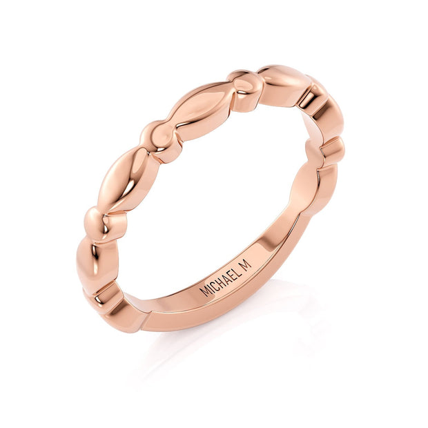 MICHAEL M Wedding Bands 18K Rose Gold Wedding Band R829B
