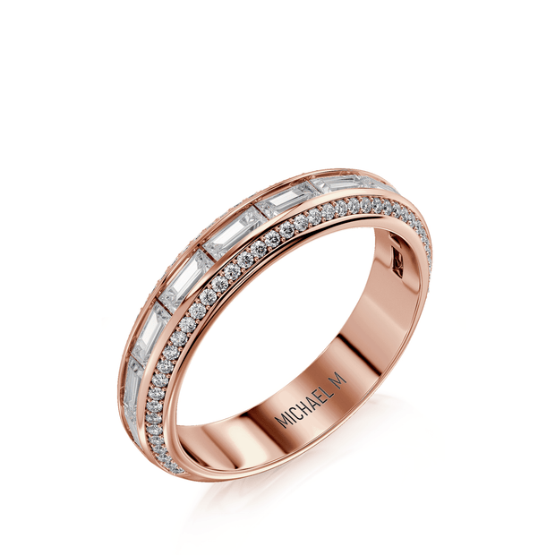MICHAEL M Wedding Bands 18K Rose Gold Wedding Band R835B