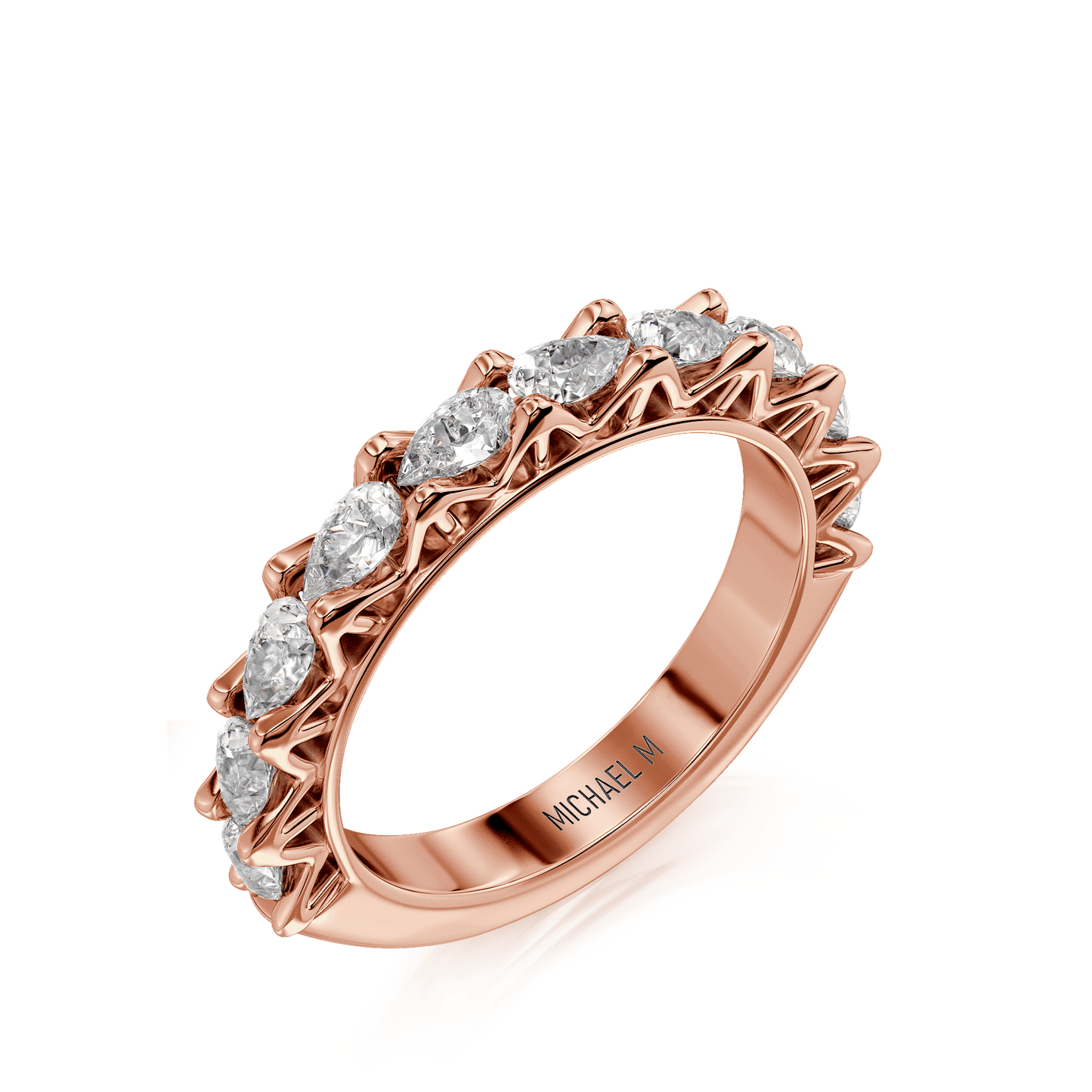 MICHAEL M Wedding Bands 18K Rose Gold Wedding Band R905B
