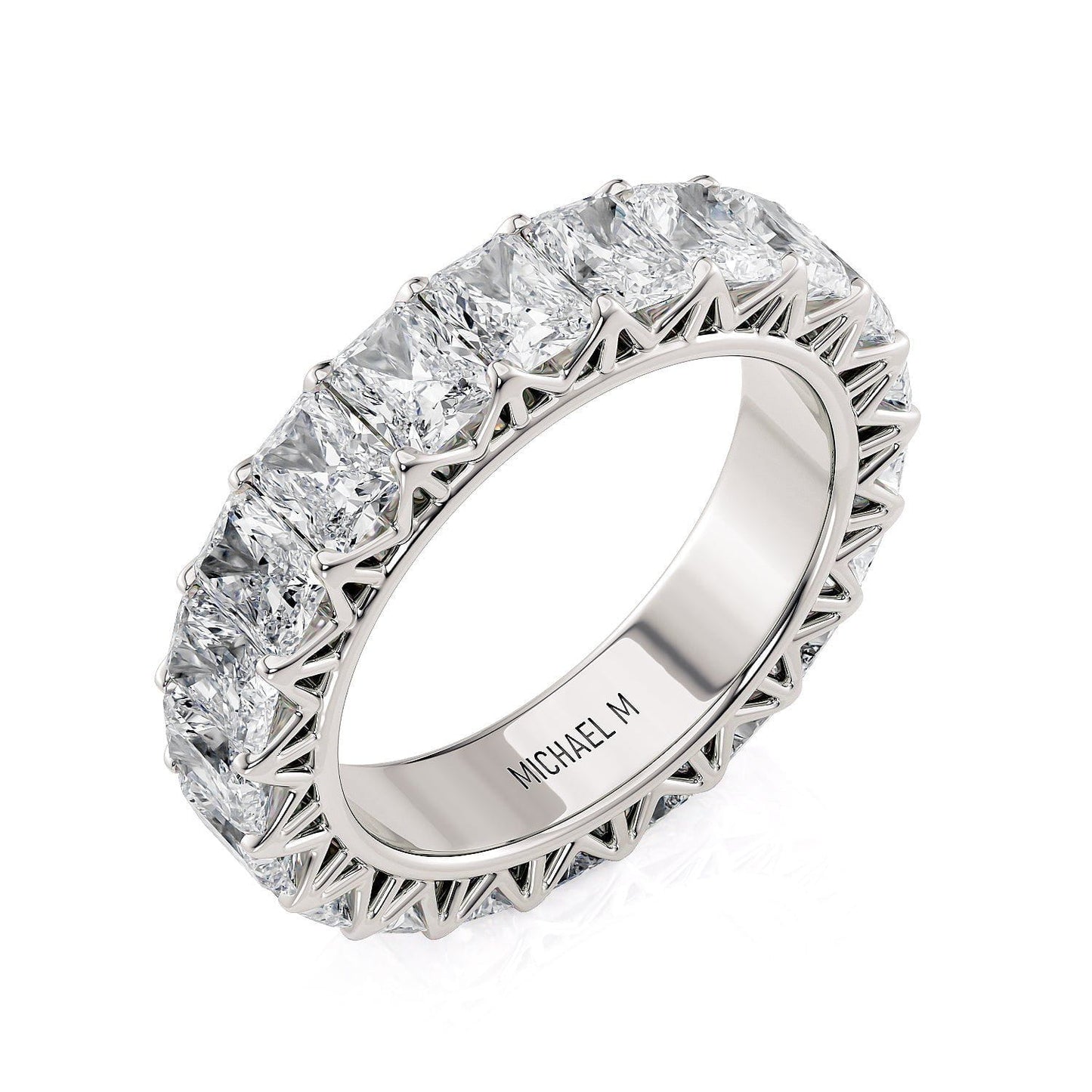 MICHAEL M Wedding Bands 18K White Gold / 6 Crown Band B337