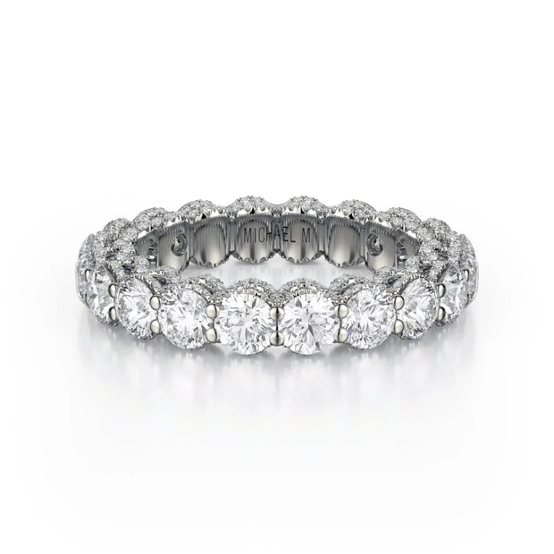 MICHAEL M Wedding Bands 18K White Gold Crown Band B328 B328