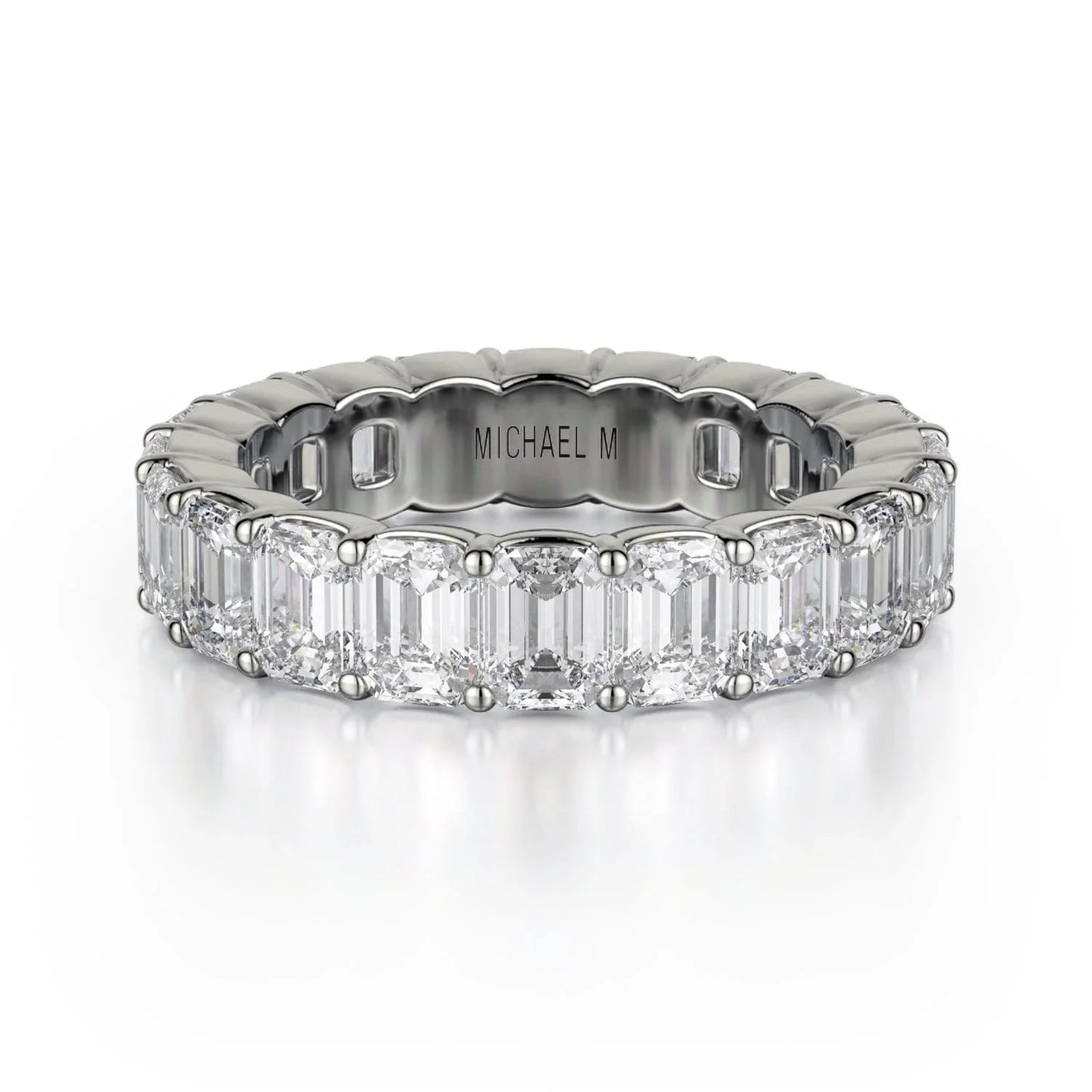 MICHAEL M Wedding Bands 18K White Gold Crown Band B330