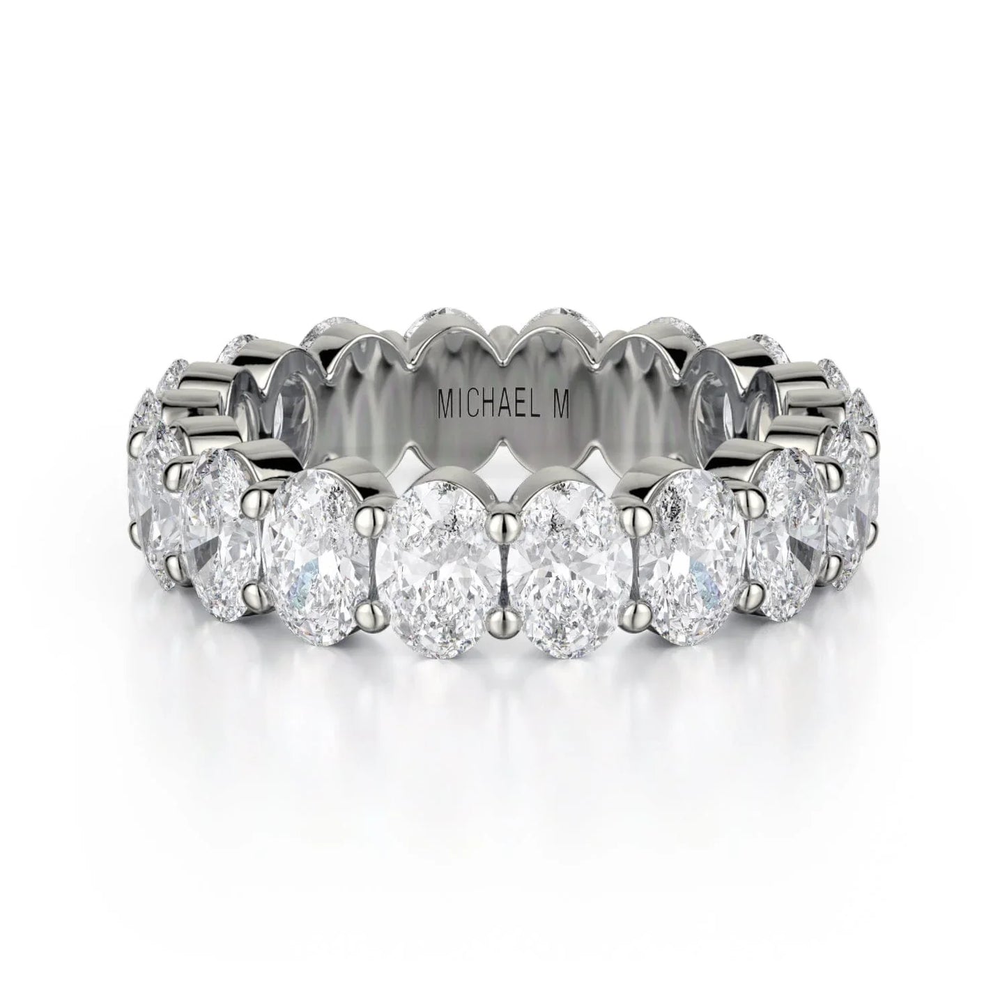 MICHAEL M Wedding Bands 18K White Gold Crown Band B331