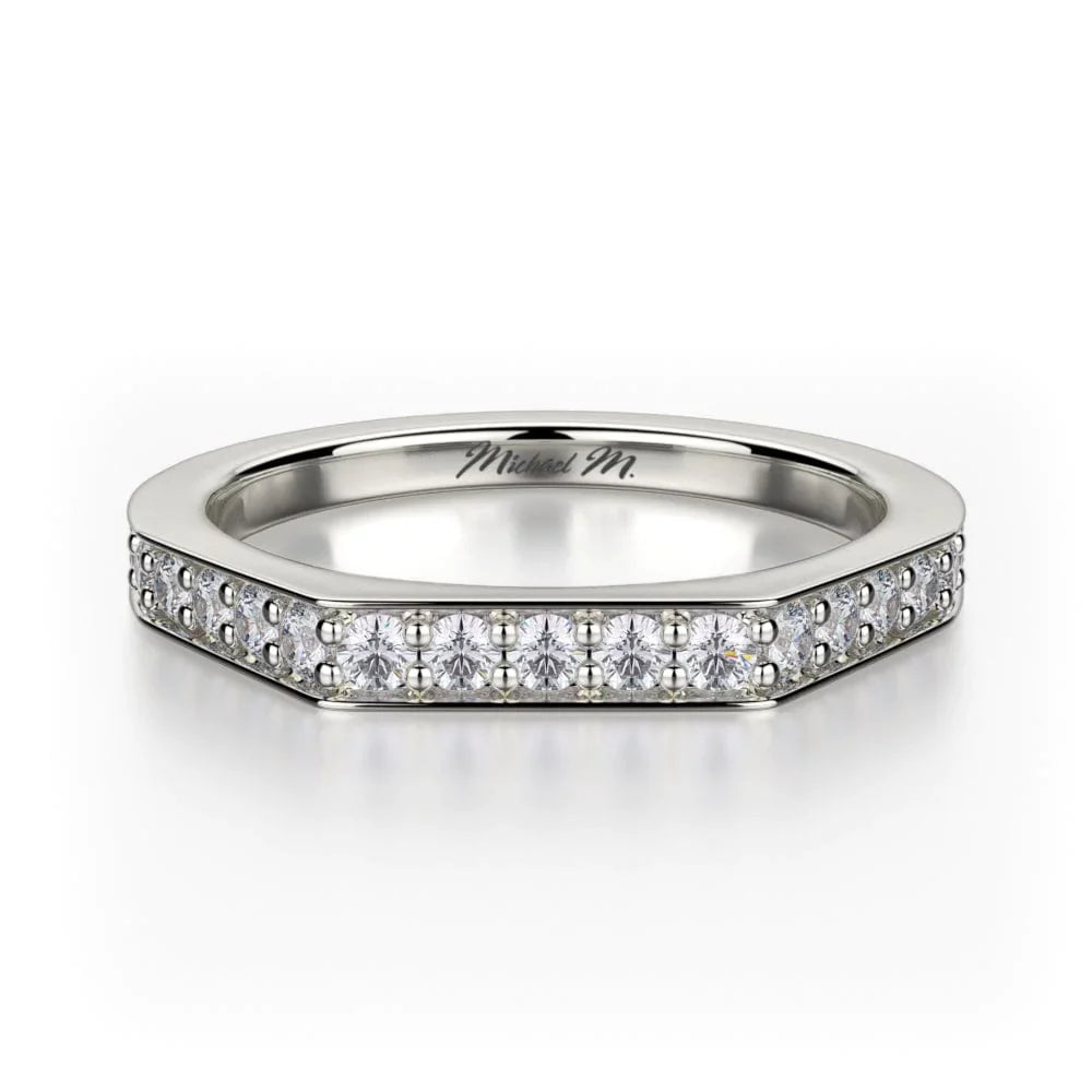 MICHAEL M Wedding Bands 18K White Gold Wedding band R697B R697BWG