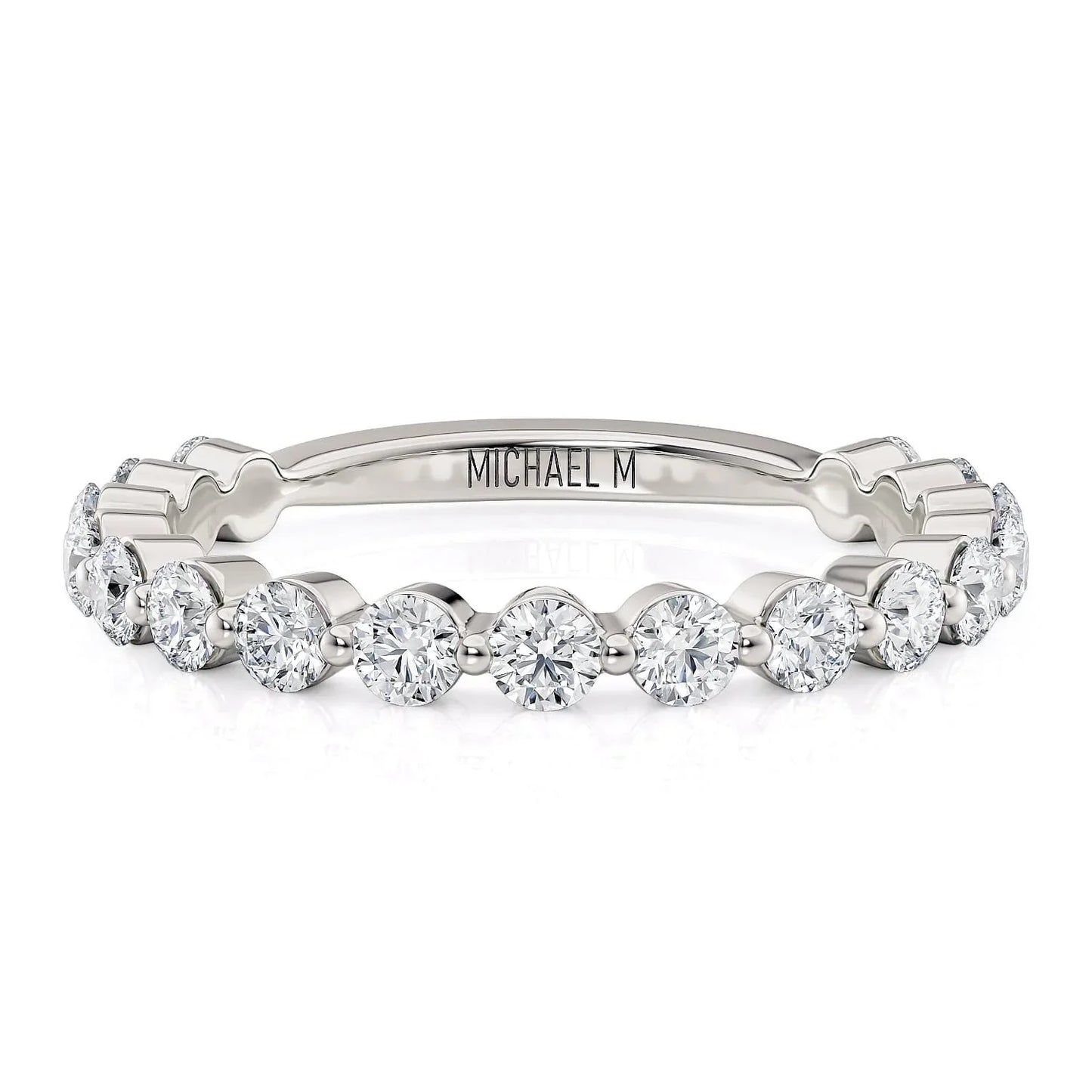 MICHAEL M Wedding Bands 18K White Gold Wedding Band R790B R790B