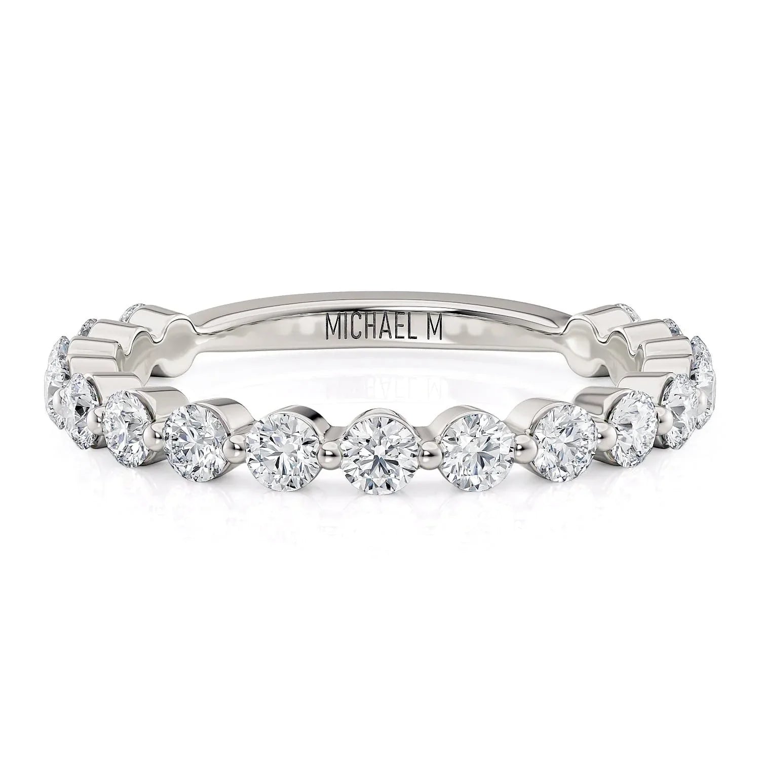 MICHAEL M Wedding Bands 18K White Gold Wedding Band R790B R790B