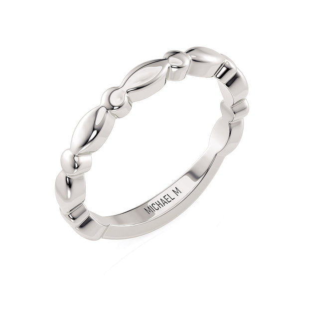 MICHAEL M Wedding Bands 18K White Gold Wedding Band R829B