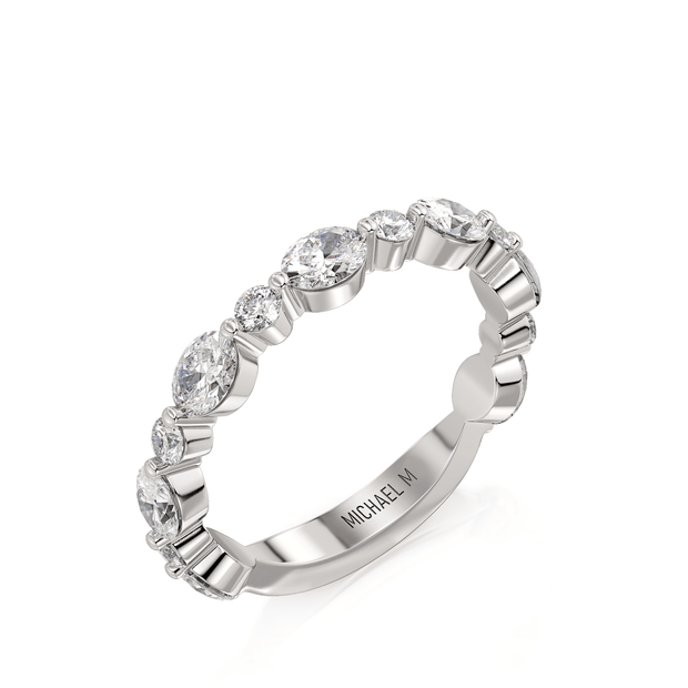 MICHAEL M Wedding Bands 18K White Gold Wedding Band R833B