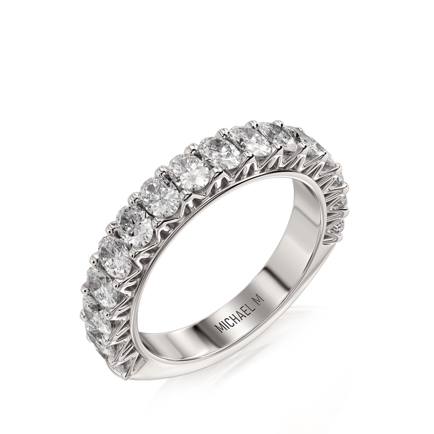 MICHAEL M Wedding Bands 18K White Gold Wedding Band R903B