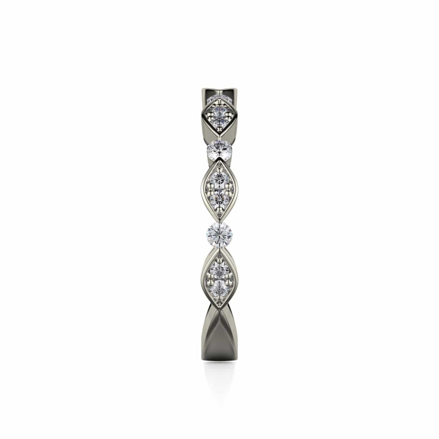 MICHAEL M Wedding Bands Bezel Marquise Diamond Band
