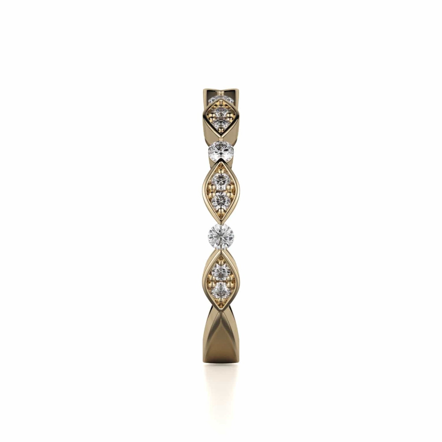 MICHAEL M Wedding Bands Bezel Marquise Diamond Band