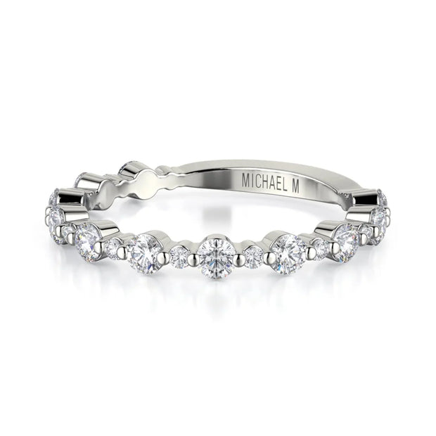 MICHAEL M Wedding Bands Platinum Classic Diamond Cluster Band B323PT