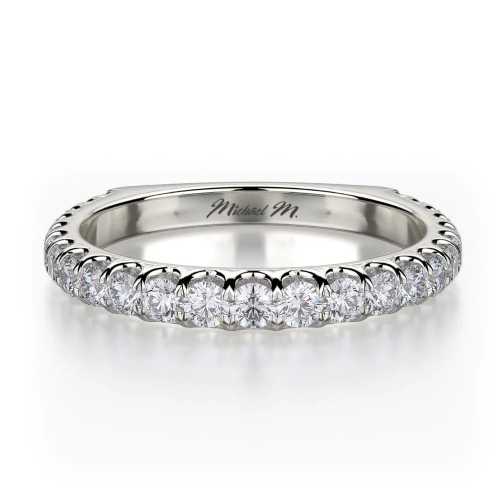 MICHAEL M Wedding Bands White Gold Wedding band R655SB R655SBWG