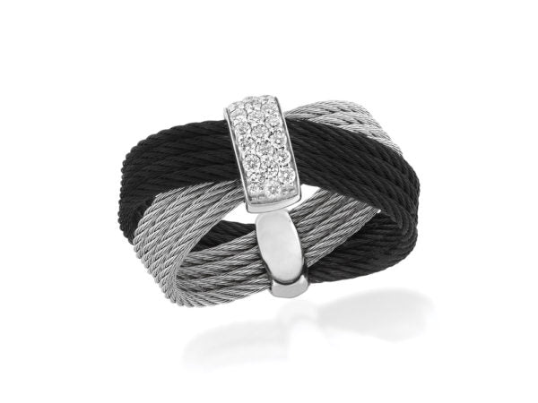 Alor Classique Black & Grey Cable Ring