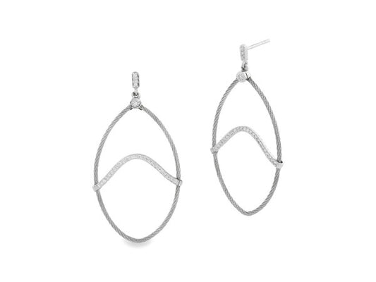 Alor White Dangle Diamond Earrings