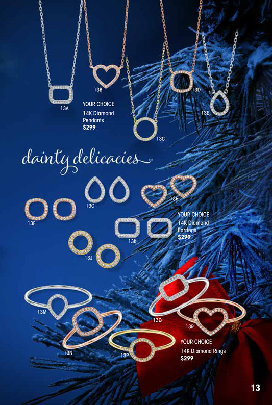 Rectangle 14k Diamond Ring Holiday Catalog 13Q