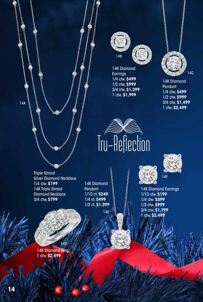 TruReflection 14k Diamond Pendant 1 ctw Holiday Catalog 14C