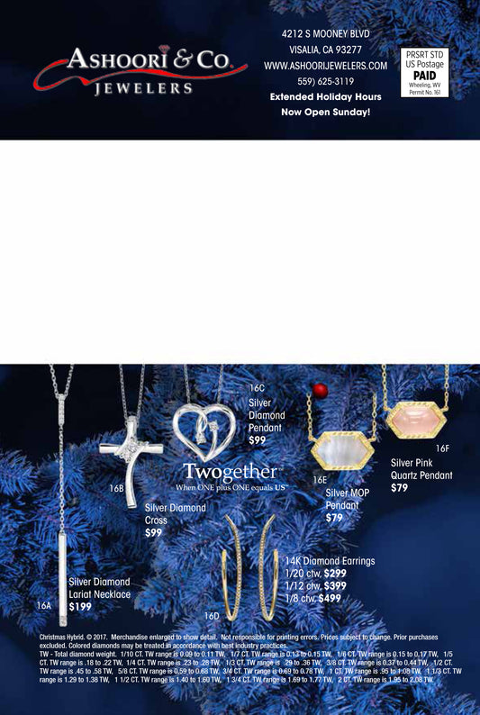 Silver Pink Quartz Pendant Holiday Catalog 16F