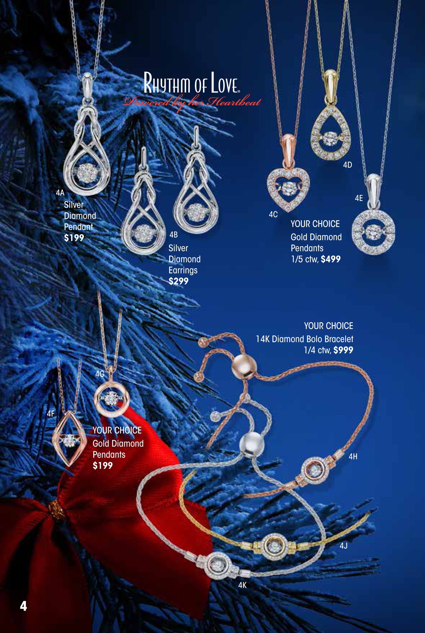 Rhythm of Love Round Gold Diamond Pendant Holiday Catalog 4G