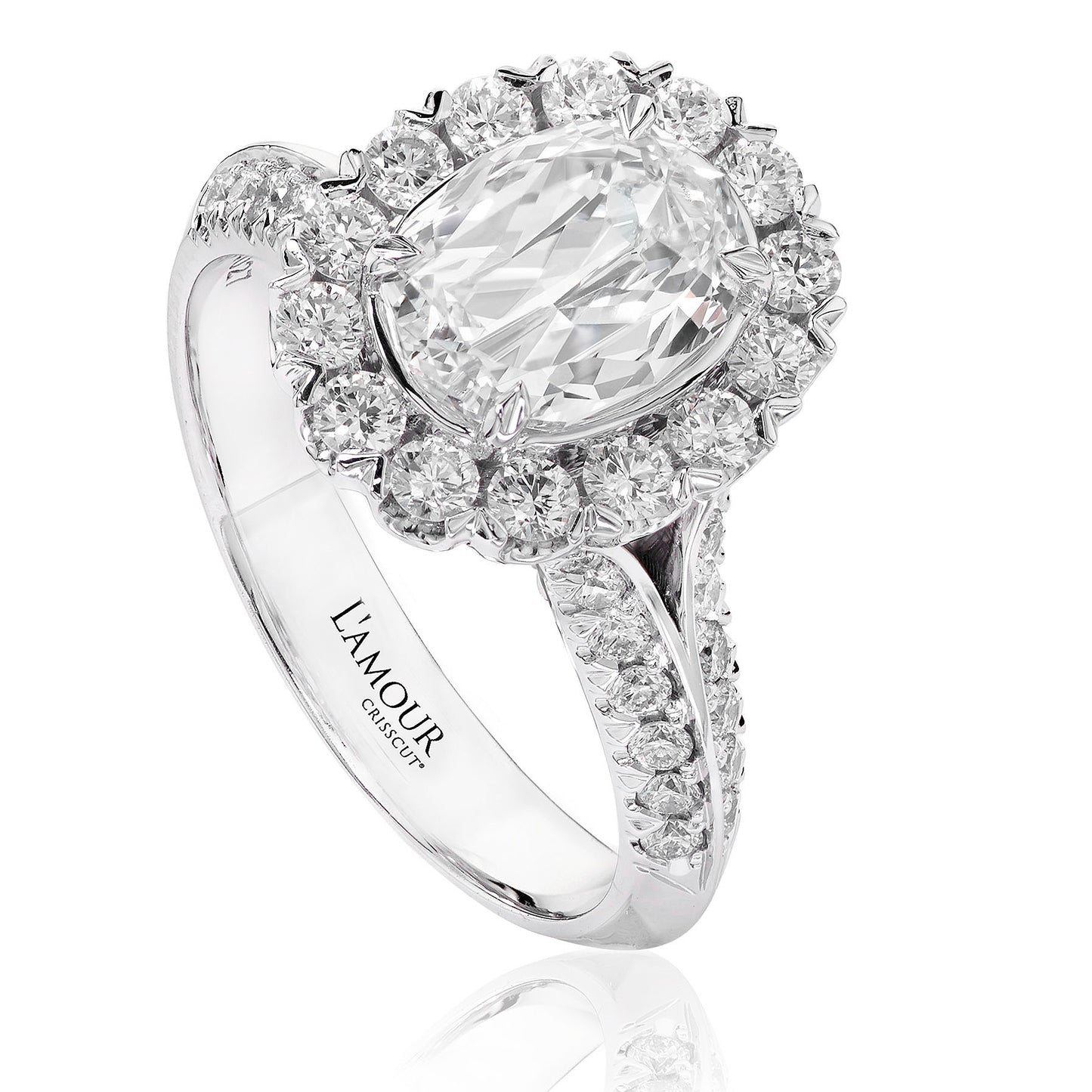 L’AMOUR CRISSCUT OVAL DIAMOND ENGAGEMENT RING - L100-LOV060