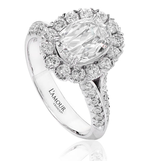 L’AMOUR CRISSCUT OVAL DIAMOND ENGAGEMENT RING - L100-LOV060