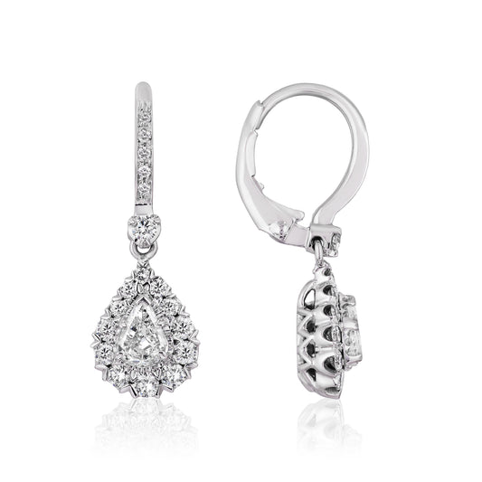 CHRISTOPHER DESIGNS L’AMOUR CRISSCUT PEAR SHAPE DIAMOND EARRINGS - L117ER-LPE050