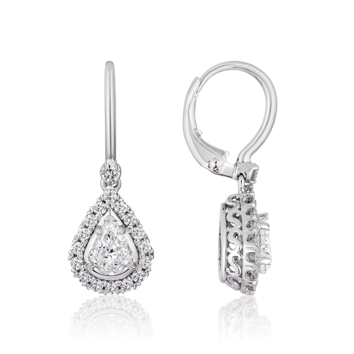 CRISSCUT PEAR SHAPE DIAMOND EARRINGS - L601ERG-LPE100