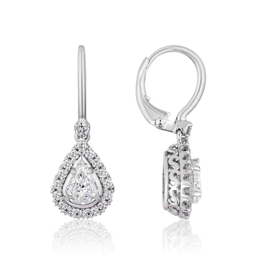CRISSCUT PEAR SHAPE DIAMOND EARRINGS - L601ERG-LPE100