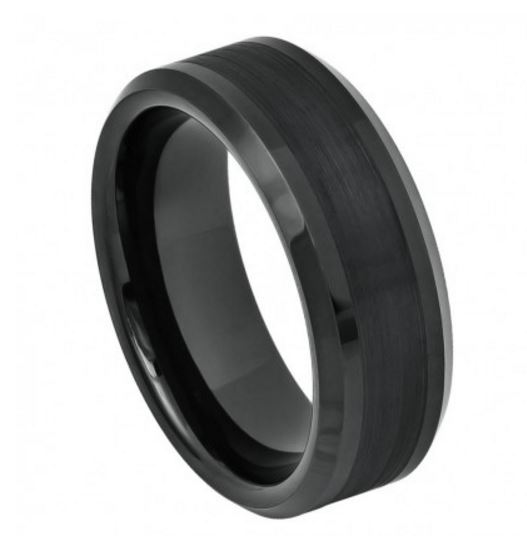Black Tungsten Men's Ring TR663
